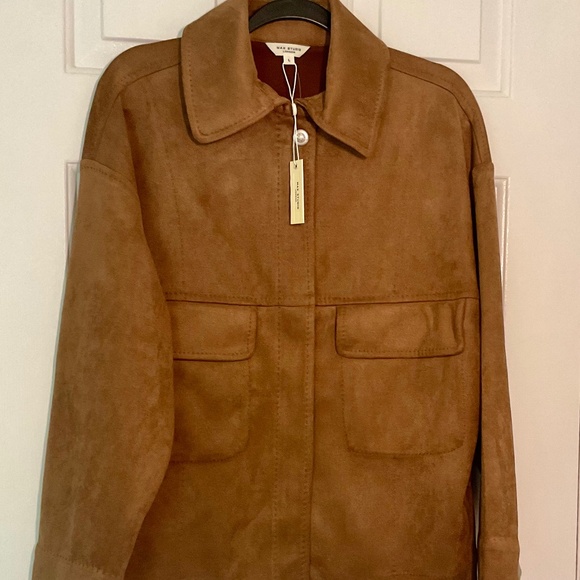 Max Studio Faux Suede Jacket - Camel - NWT - Picture 1 of 13